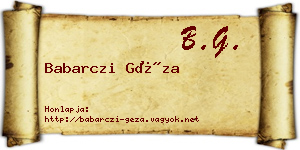 Babarczi Géza névjegykártya