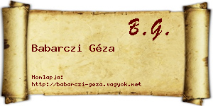 Babarczi Géza névjegykártya
