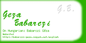 geza babarczi business card