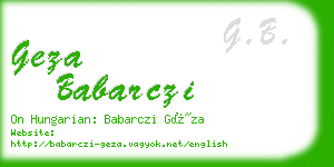 geza babarczi business card